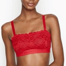 Victoria’s Secret Lace Balconette Bralette Wireless Unlined Size Medium Red NEW
