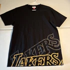 NWOT Men's L Mitchell & Ness NBA Los Angeles Lakers LA Black Short Sleeve TShirt