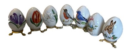 Lot of 7 Vtg Goebel Annual Easter Goebel W. Germany Ceramic 1983-86, 88, 92, 93