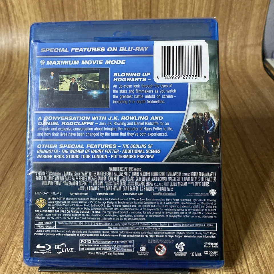 New Harry Potter And The Deathly Hallows Part 2 (Blu-ray, 2011) New Sealed - Image 2 of 3