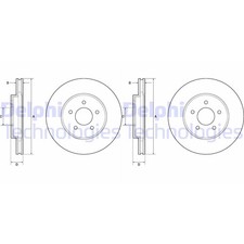 2X DELPHI BREMSSCHEIBEN 303mm BELÜFTET VORNE PASSEND FÜR FORD MAVERICK MAZDA
