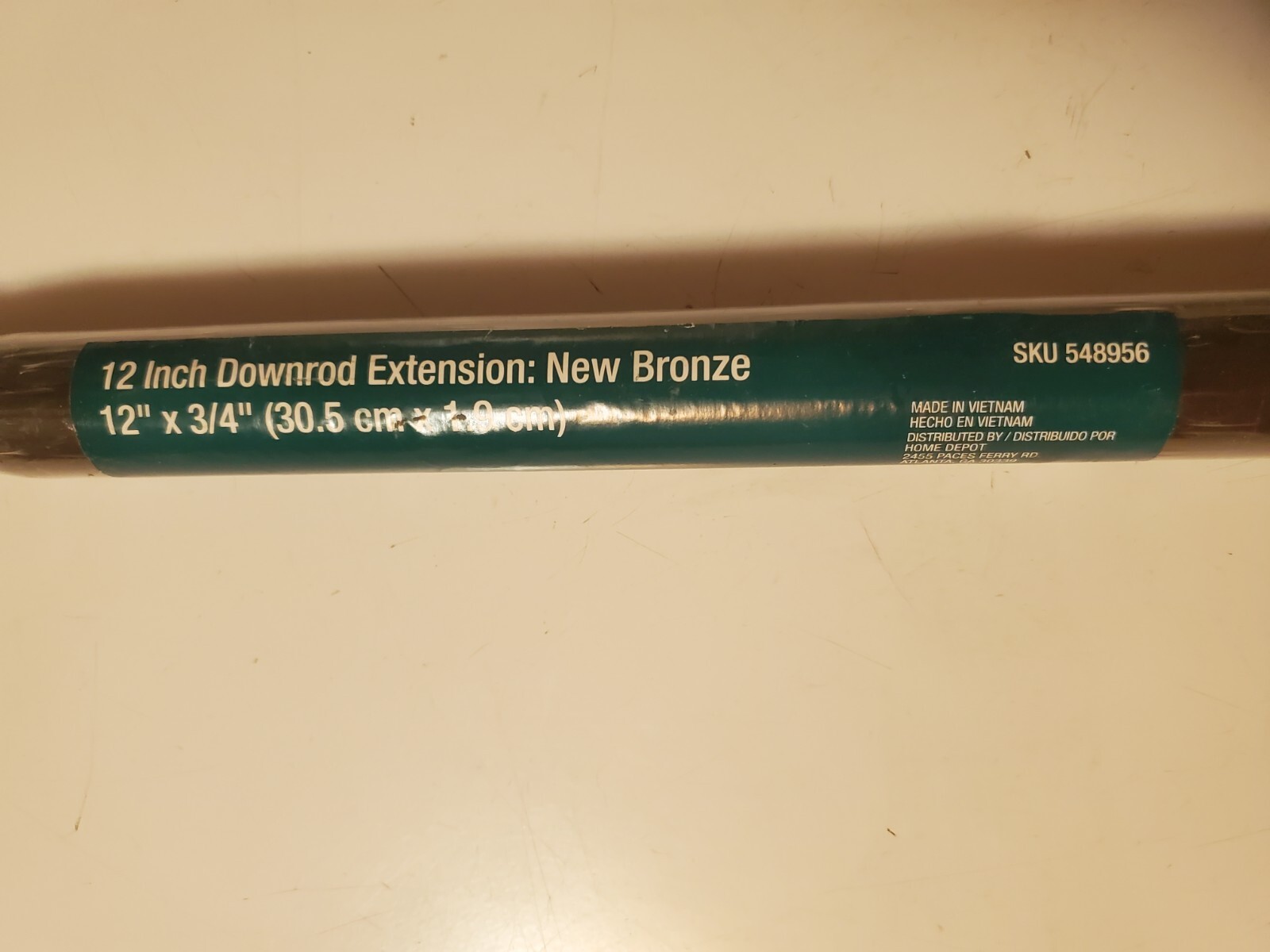 Bronze 12" Ceiling Fan Extension Downrod 12" x 3/4" Pole Home Depot Brand 548956