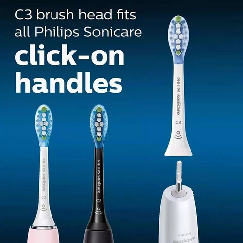 Philips Sonicare C3 Optimal Premium Plaque Bürstenköpfe HX9044 4/8x Schwarz Weiß - Foto 17 di 37