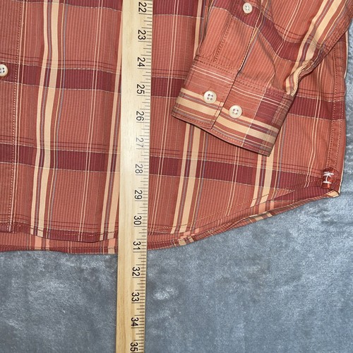 Tommy Bahama Shirt Men's XL Orange Plaid City Travel Beach Casual EUC - Picture 5 of 8