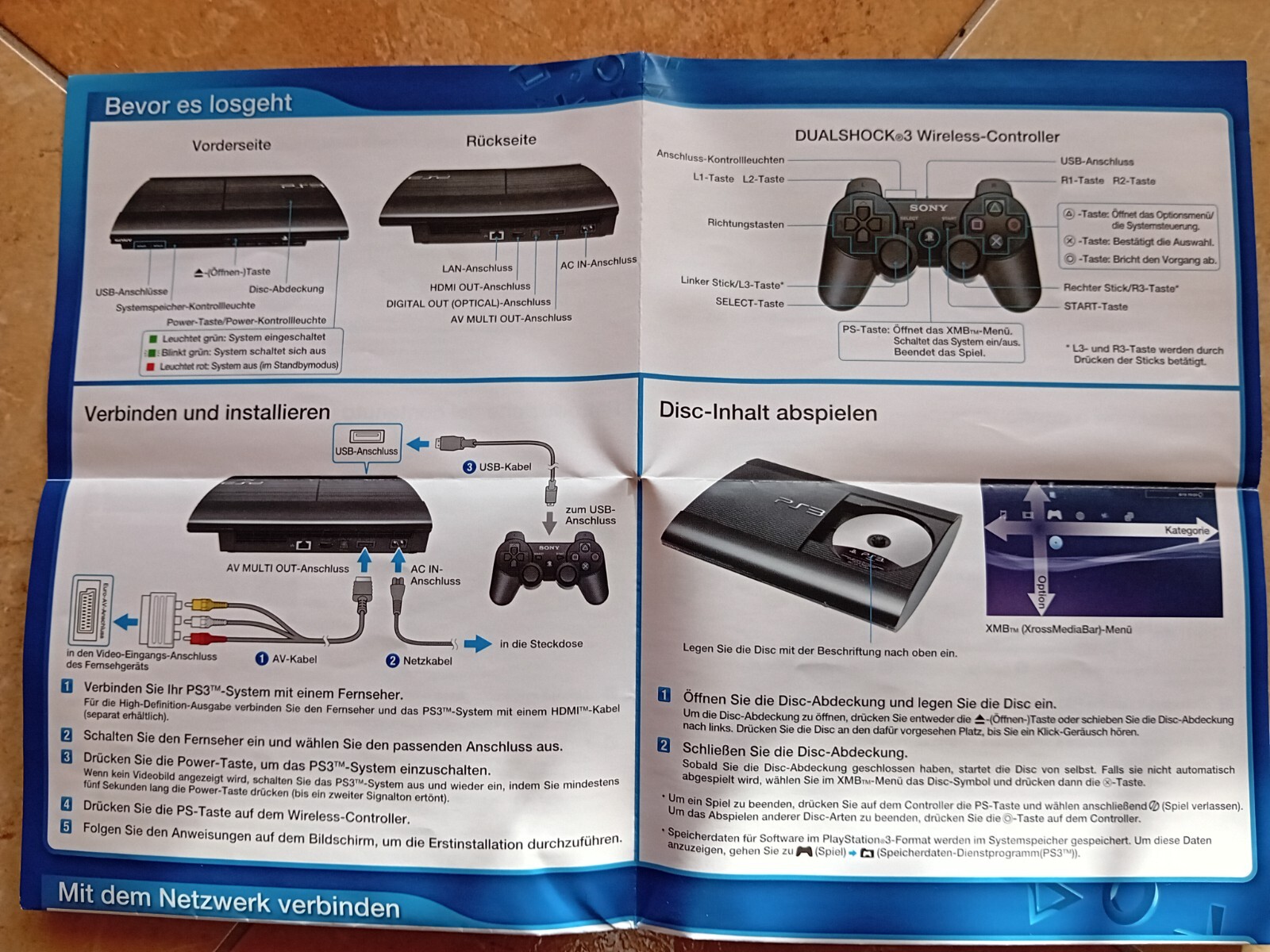 Playstation 3 ps3 mit 6 Spielen, 1 Controller, Kabel, voll