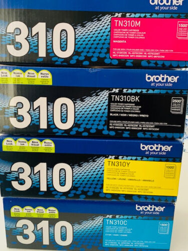Brother TN310 Toner Cartridge Full Color Set BCYM Genuine Sealed New