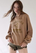 Brown Embroidered sweatshirts for women