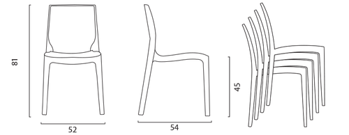 Sedia Ice Grand Soleil Up On polipropilene lucido cucina bar ristorante - Foto 2 di 11