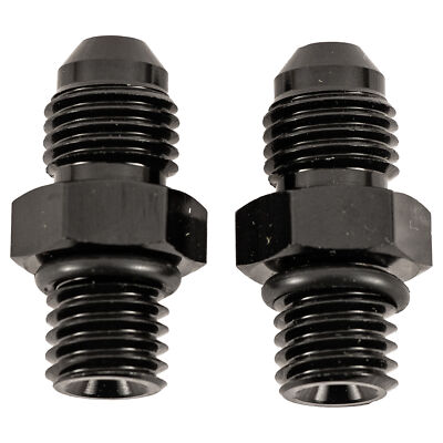 2 x 4AN Male Flare to M10 x 1.5mm Male Metric Fitting Adapter Aluminium..