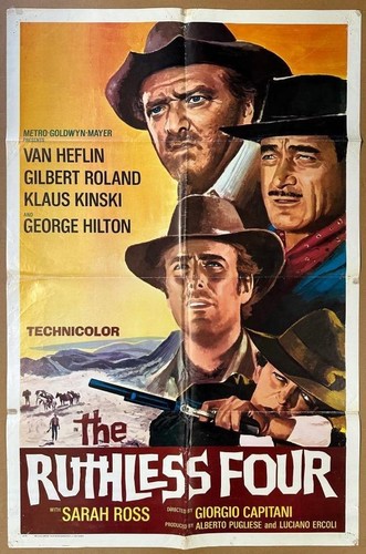 Van Heflin Roland RUTHLESS FOUR 1968 27x41 Org Movie Poster 3612