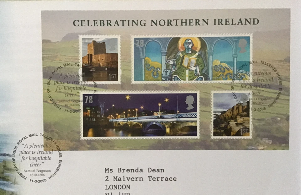 GB QEII 2008 Celebrating Northern Ireland RMFDC Tallents House SHS Typed Add W/I - Image 2 of 3