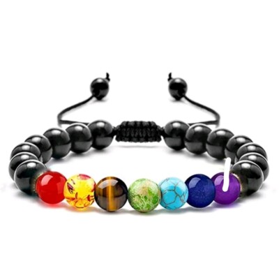 7 Chakra Heilstein Dehnbar Natur Acryl Perlen Armband Schutz 