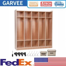 5-Section Classroom Coat Locker 10 Cubbies for Classrooms Daycare Cubby 5 Hooks