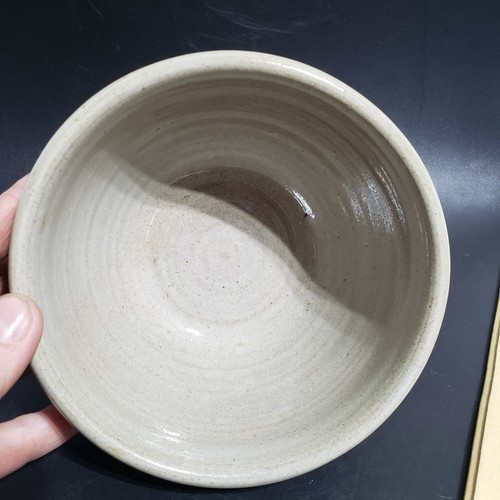 Vtg Jugtown Ware NC Studio Pottery Bowl and Signed Plate Blue flowers 1986 - Picture 7 of 12