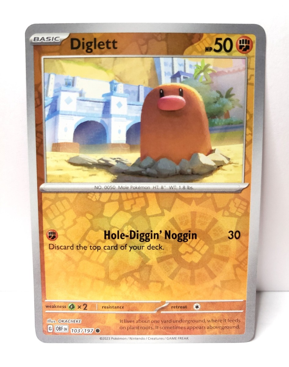 Pokmon TCG - Diglett - 103/197 - Reverse Holo - Obsidian Flames - NM/MINT