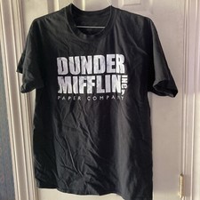THE OFFICE DUNDER MIFFLIN UNISEX BLACK SS COTTON T SHIRT SZ LARGE NWOT