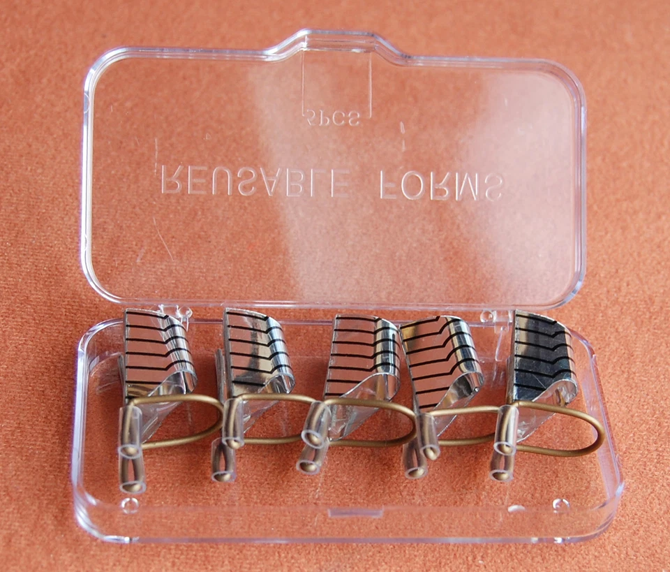 5 Schablonen in silber für Gel und Acryl Reusable Modellierschablonen - Bild 1 von 3