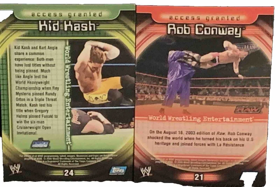Kid Kash Ron Conway 2006 Topps WWE Insider Restricted Access Cards Raw Smackdown - Image 2 of 4