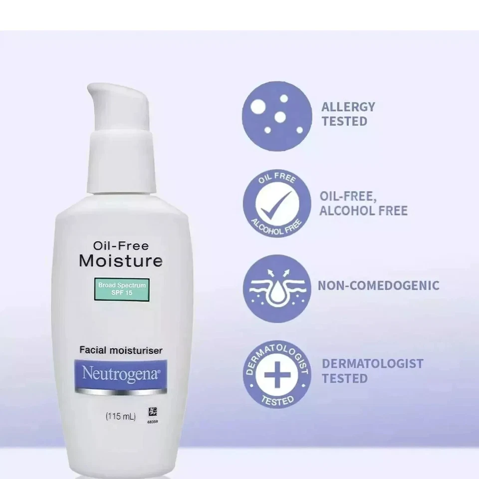 Paquete de 3 hidrataciones faciales sin aceite Neutrogena FPS 15 para piel normal a grasa 115 ml Foto 4 de 4