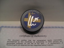 Gustav Lindstrom Autographed Signed Sweden Puck COA  Detroit Red Wings 