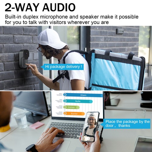 1080P HD Wireless Smart WiFi Video Doorbell Intercom Door Bell Security Camera - Picture 5 of 11