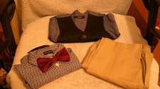 Sz 4 Nautica Boys 4 Piece Set Long Sleeve Shirt Bow Tie Vest Pants See All Pics