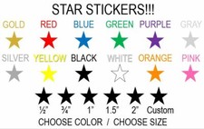 Star Stickers Choose Your Size and Color Sheet Free Shipping Crafted in USA 