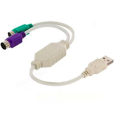 USB Male to Dual PS/2 PS2 Female Cable Adapter Converter for PC Keyboard Mouse