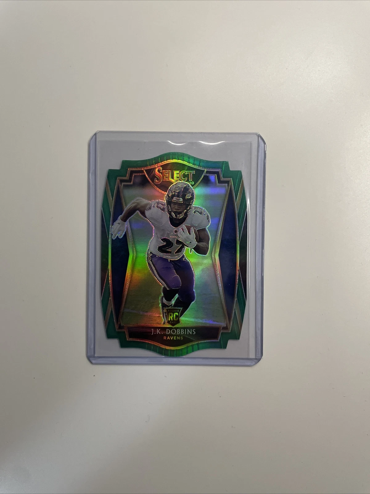 JK Dobbins Rookie 2020 Select Green /5 SSP Premier Level #152 Die Cut Ravens RC