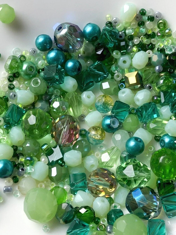 DIY Schmuck Basteln Set Glasperlen MIX 8mm/4mm/2mm bunt rund Perlen rosa - Bild 2 von 4