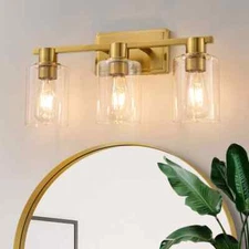 Deyidn Farmhouse 19.68 in. 3-Light Gold Modern Industrial Indoor Vanity Light