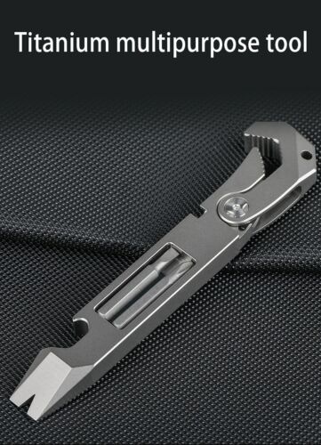 Mini Multi Tool Size Wrench Small Travel Bicycle Purpose Crowbar Pry Bar Camping - Picture 1 of 15