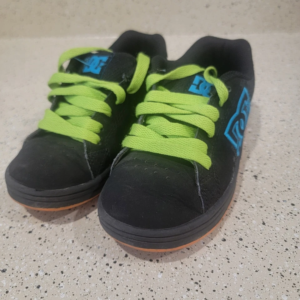   Zapato de skate DC Kids (jóvenes), negro/azul/verde, talla 13,5 años Foto 3 de 4