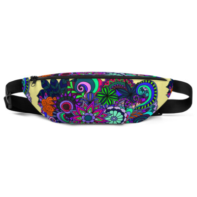 Abstract Art Floral Geometric Pattern Fun Summer Vacation Waist Bag Fanny Pack 
