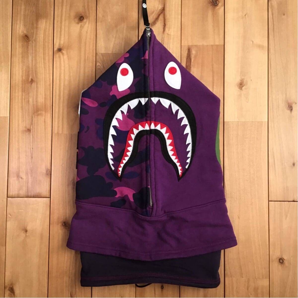 BAPE shark hoodie Mask neck warmer Purple camo A Bathing Ape BAPE shark hoodie Mask neck warmer Purple camo A Bathing Ape