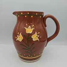 Vintage Colonial Tin Works Pitcher Southwest Style Pottery 7.5"