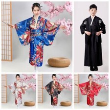 Printed Floral Children Traditional Japanese Kimono  Performance