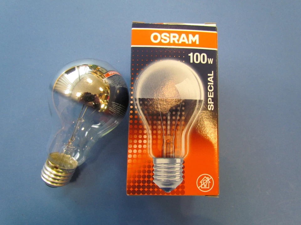 5x OSRAM/RADIUM Special Glühlampe E27 100W Kuppe SILBER  Kopfspiegel - Bild 4 von 4