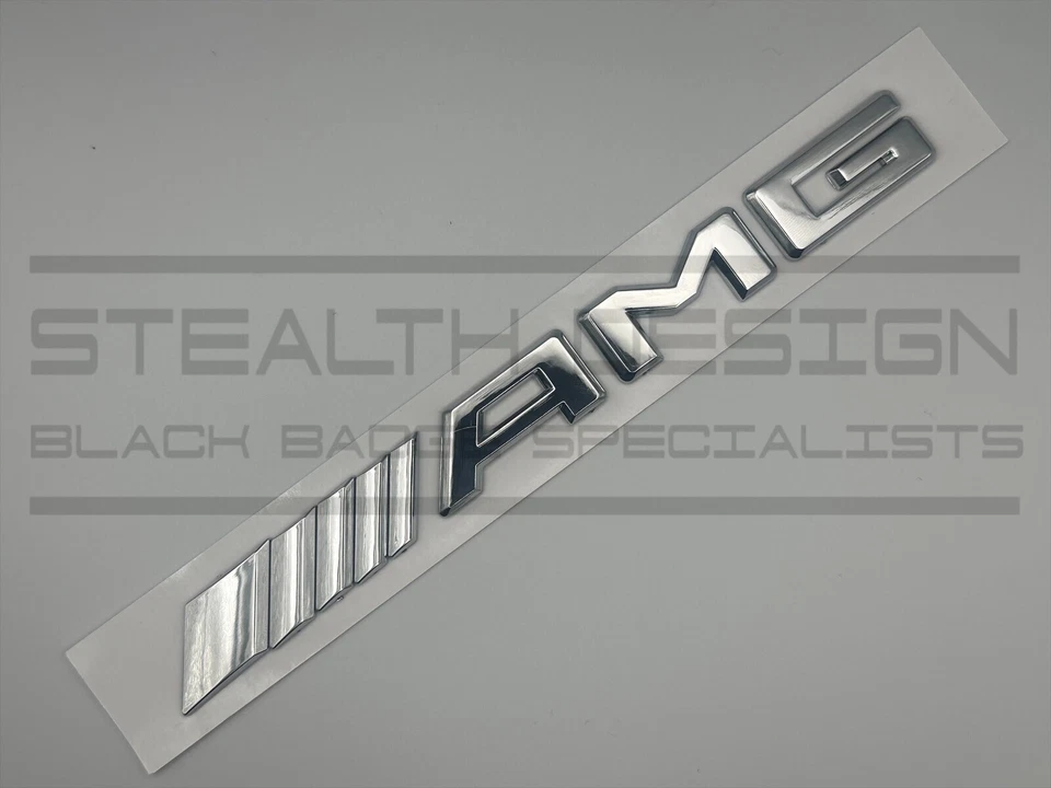 Fits Mercedes AMG New Style Badge For Rear Boot Full Chrome Silver OEM+