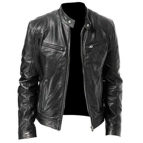 Abrigo De Cuero Chaqueta Para Hombre Chaqueta De Invierno Otoño Casual Moda  | eBay