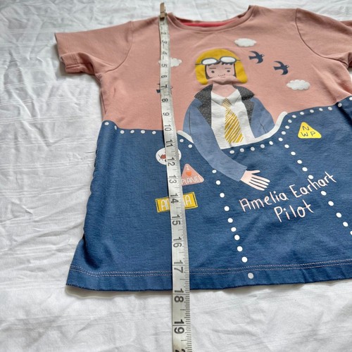 Piccolina pink Trailblazer Amelia Earhart t-shirt size 7 pilot airplane history - Picture 4 of 7