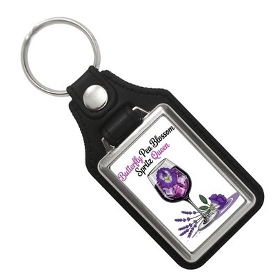 Butterfly Pea Blossom Spritz Queen Schlüsselanhänger mit Kunstleder-Anhänger
