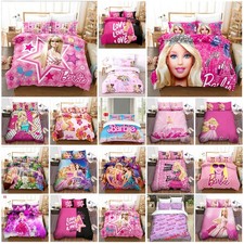 Barbie Girls' Quilt Duvet Cover Pillowcase Bedding Set  Single Double King Size