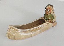 Burleigh Ware Native American Indian Canoe Kayak Ceramic Figurine Figure Dish