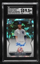 2023 Bowman Chrome Prospect Atomic Refractor /100 Brandon Mayea SGC 9.5 Auto lz7
