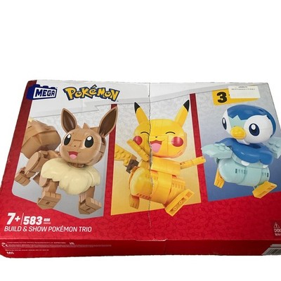 MEGA Pokémon Building Kit, Build & Show Pokemon Trio Pikachu, Piplup, Eevee-New