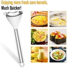 Stainless Steel Corn Cob Peeler Stripper Remover Kitchen Cutter Thresher Tool