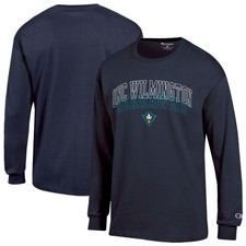 Men's Champion Navy UNC Wilmington Seahawks Team Long-Sleeve T-Shirt