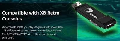 Brook Wingman XB 2 Converter for XB Retro Consoles, PC, 135+