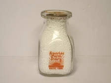 Vintage  1950's  Half Pint Milk Bottle  Sunrise Farm Dairy  Baltic, CONN.
